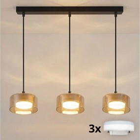 Brilagi - Lustru LED RGB cu dimmer AURA LUX 3xGX53/14W/230V Wi-Fi Tuya negru/auriu