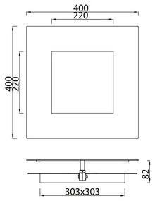 Aplica de perete LED design ambiental DALIA 40x40cm, corten/ auriu