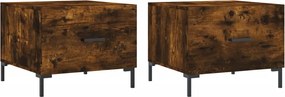 vidaXL Măsuțe de cafea 2 buc. stejar fumuriu 50x50x40 cm lemn compozit