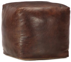 vidaXL Taburet maro închis 40x40x40 cm piele naturală de capră