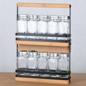 Suport pentru condimente Kesper 58036 cu 10recipiente goale, 23 x 32 x 5,5 cm