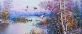 Tablou - Sosirea toamnei, pictură în ulei (120x50 cm)