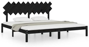 3104892 vidaXL Cadru de pat, negru, 200x200 cm, lemn masiv