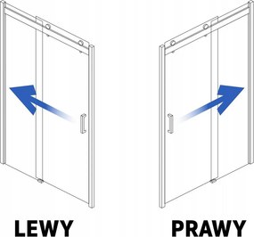 Cabina de dus Rea Nixon deschidere stanga 140x90 cm crom