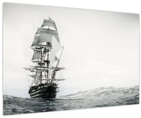 Tablou - O navă care navighează pe ocean (90x60 cm)