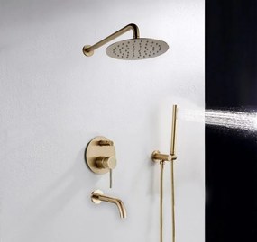 Set de duș incastrat Rea Lungo Gold Auriu cu BOX