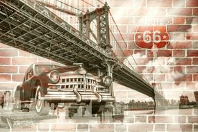 Fototapet. Abstractizare Brooklyn Bridge. Art.020023