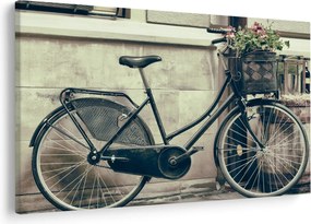 Tablou - Bicicleta de epocă cu flori (90x60 cm)