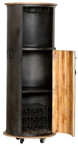 Dulap vinotecă negru din metal număr sticle 9, 60x155 cm Luni – Interia Home &amp; Living