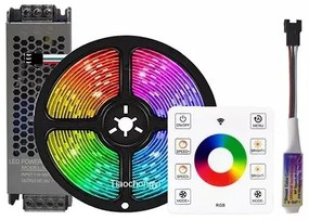 Kit Bandă LED Digitală RGB 14.4W/m 10m 24V cu Transformator 200W și Controler