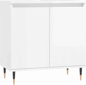 vidaXL Dulap de baie, alb extralucios, 58x33x60 cm, lemn prelucrat