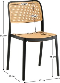 Scaun, stivuibil, negru / bej, RAVID TIP 1