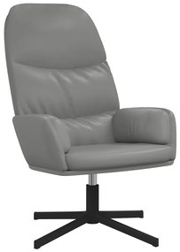 341056 vidaXL Scaun de relaxare,gri, piele ecologică