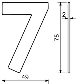 Număr casă 7", RN.75L, negru"