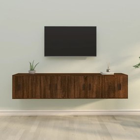 3188437 vidaXL Set dulapuri TV, 4 piese, stejar maro, lemn prelucrat