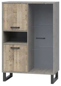 Vitrină Bennie (gri + Stejar nisipiu). 1052758