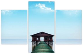 Tablou cu casă pe mare (90x60 cm)