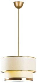Lustră crem/aurie cu abajur textil ø 30 cm Cake – Opviq lights