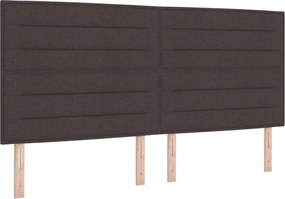 vidaXL Tăblie LED cu benzi LED Manual Maro închis 200 cm țesătură