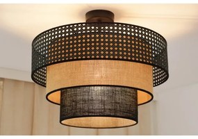 Brilagi - Lustr DAKOTA LUNETA 1xE27/15W/230V pr. 45 cm negru/ratan