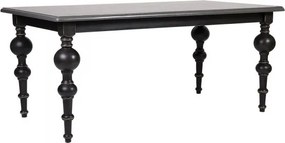 Masă dining vintage pătrată din lemn masiv, gri, 6 locuri, cu picioare strunjite, 78 x 140 x 140 cm, „Country Chic”