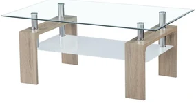 Masă de cafea Lieberman (stejar sonoma + sticlă + sticlă netransparentă) . 1116404