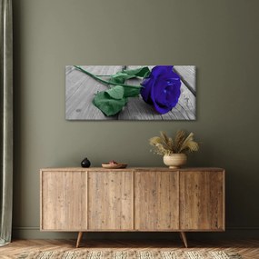 Tablou - Trandafir albastru cu tulpina verde (120x50 cm)