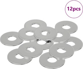 vidaXL Îmbinări 12 pcs Argintiu 12 x 12 x 1,2 cm Fier