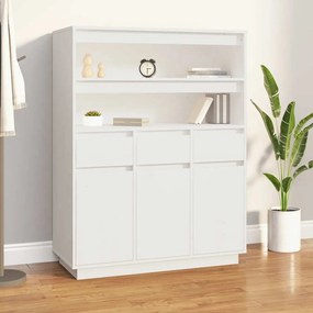 vidaXL Dulap înalt, alb, 89x40x116,5 cm, lemn masiv de pin