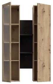 Poliță de perete INAR, stejar/negru