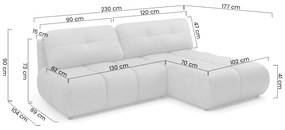 Colțar extensibil Lerio pe dreapta cu funcție de dormit - țesătură hidrofobă bej deschis Blur 02