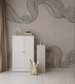 Fototapet, Stripes by Hand, Graphite, Rebel Walls