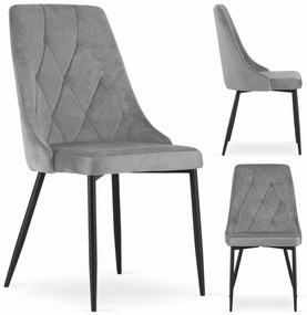 OFERTA Scaun de dining catifelat gri deschis IMOLA Calitate II.