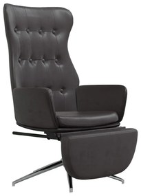 3097721 vidaXL Scaun de relaxare cu taburet, negru lucios, piele artificială