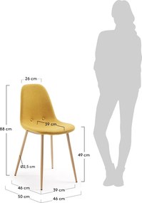 Scaun de dining La Forma Lissy, galben muştar