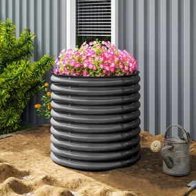 Outsunny Recipient pentru plante, ghiveci metalic cu margine de siguranță și mănuși, podea deschisă, 160B x 80T x 80H cm, Gri închis | Aosom Romania