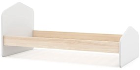 Pat pentru copii alb/în culoare naturală cu aspect de lemn de pin 90x190 cm Estefania – Marckeric