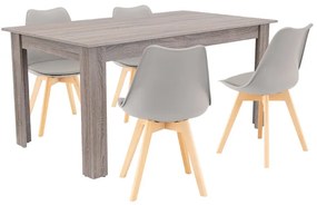 Set de masă Lola 4+1 gri-stejar York