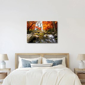 Tablou - Cascade în pădurea portocalie (70x50 cm)