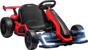 HOMCOM Go-Kart Electric pentru Copii cu Scaun Reglabil, 2 Motoare, Claxon, Lumini și Muzică, 120x76x53.5 cm, Roșu | Aosom Romania