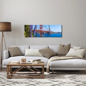Tablou - Podul Golden Gate, San Francisco (cu ceas) (90x30 cm)