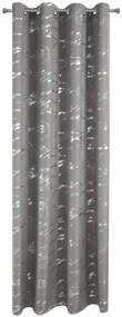 Draperie gri unică pe cercuri, cu inscripții 140 x 250 cm