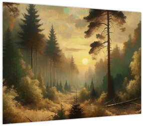 Tablou - Soare strălucind prin pădure (70x50 cm)