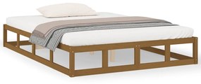 820794 vidaXL Cadru de pat, maro miere, 120x200 cm, lemn masiv