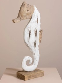 Decorațiune căluț de mare din lemn de paulownia, H63 cm