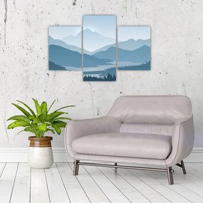Tablou - Munții cu privirea graficeanului (90x60 cm)