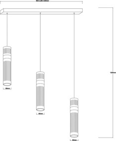 Lustră LED suspendată pe cablu AMBIENTE 3xLED/6W/230V 3000/4000/6000K neagră