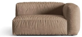 Modul pentru canapea modulară maro deschis cu tapițerie din catifea (cu colț pe partea dreaptă) Martina – Micadoni