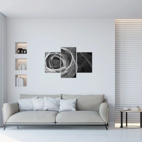 Tablou - Abstract trandafir negru și alb (90x60 cm)