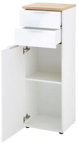 Dulap de baie alb înalt cu aspect de lemn de stejar 39x112 cm Pescara – Germania